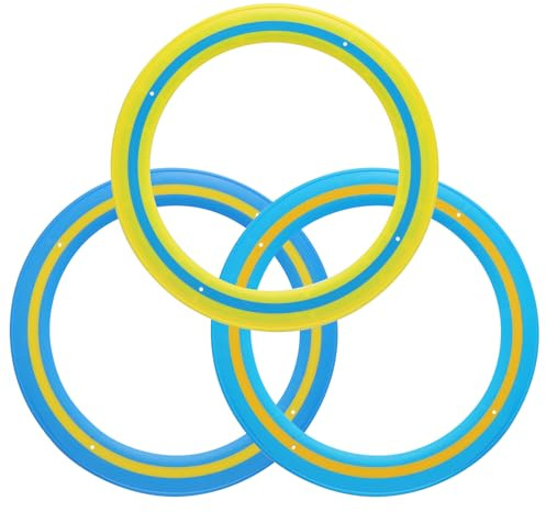 KQDRAVINE 3 anelli per frisbee, 24 cm, per bambini e adulti, giocattolo per giochi all'aperto, parco giochi, divertimento in piscina