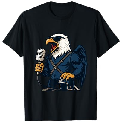 Rocking Freedom - Aquila con Microfono e Casco Maglietta