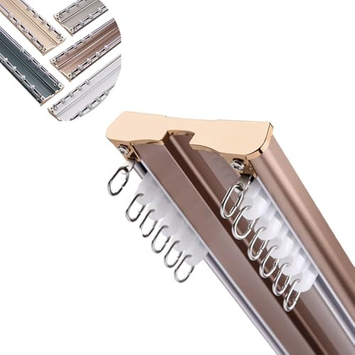Binario per tende in alluminio a 2 corsie montato a soffitto, asta per tende a doppio binario rosone d 2 m – ideale per decorazioni domestiche e trattamenti per finestre