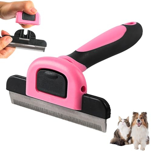 Deshedding brush for dogs, cats, horses & pets. Professional pet comb brushes for grooming for short to long hair undercoat rake brush. Reduces shedding