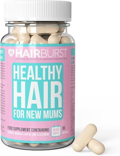 HAIR BURST Biotin Hair Vitamins - Safe for Pregnancy, Breastfeeding & Postpartum - Hair Loss Supplement to Essential for New Mums - Contains Zinc, B Vitamins & Folic Acid (30 Day Supply)