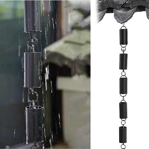 WENFEN Cadenas de Lluvia - Salida de Aluminio, desviador de Cadena de Agua de Lluvia for Patio de Villa, Cadena de Campanas de Lluvia de Estilo japonés, 1 m