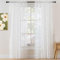 WIYETY 2 Stück Weiße Spitze Vorhang, B150 x H100cm Blumen Stickerei Voile Vorhang, Lace Fensterschal, Transparent Vhänge mit Ösen, Dekorative Gardinen Bestickt für Wohnzimmer Schlafzimmer Küche