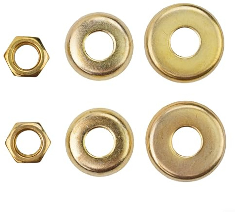 Complete 4 Piece Set of Longboard Skateboard Bushings, Washers, and Nuts (Golden)