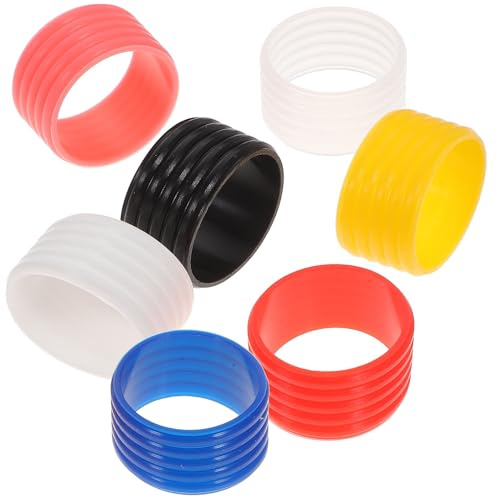 PAMINGONO 7 Piezas Anillos de Silicona para Agarre de Raquetas Reutilizable Antideslizante para Tenis Bádminton y Squash Accesorios para Empuñaduras de Raqueta Exteriores