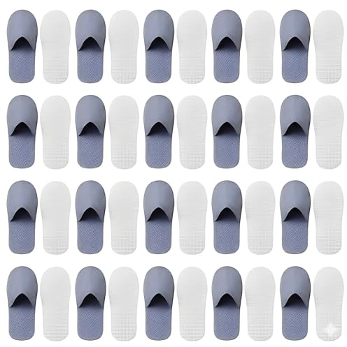 MAIXIEDE Disposable Hotel Slippers, Closed Toe Non-Slip Guest Shoes for Spa, Travel, Homestay & Airbnb, Soft Textured Fabric Indoor House Slippers~ Travel essentials(5)