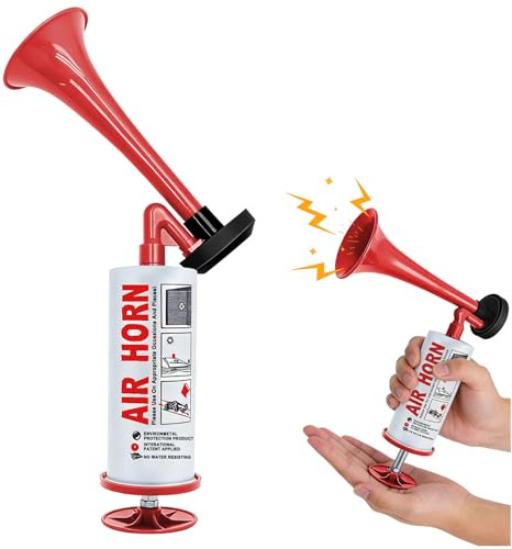 pangutheos Corne de Brume Manuelle, Klaxon à Air Comprimé Portable (Rouge)