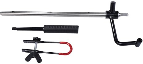 Naroote Barra di Prolunga per Punta da Trapano per Pesca Ghiaccio in Acciaio Legato con Prolunga da 20 Pollici con Maniglia e Strumento di Perforazione del Ghiaccio con Connettore per