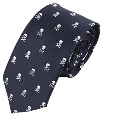Corbatas de boda para hombre, de moda, corbata estrecha, de 5 cm, de poliéster, corbata de lazo, estilo informal, diseño de calaveras, bicicletas, color azul