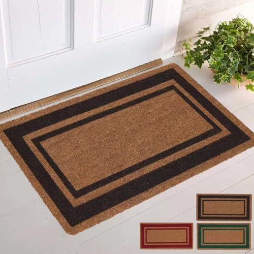 Parpyon® Paillasson d'entrée classique, 40 x 80 cm, antidérapant, en coco, moderne, tapis pour maison, intérieur, extérieur, différentes couleurs (marron)