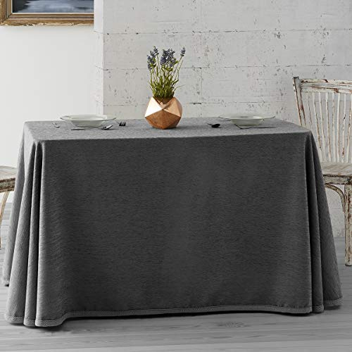 Lanovenanube Ropa o Falda Camilla, Enaguilla Rectangular de Tejido Chenilla, Medida 80x140 cm, Color Gris Marengo. Mantiene el Calor. Aspecto Aterciopelado y Tacto Muy Suave.