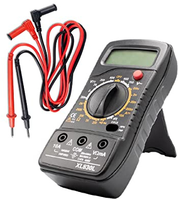 MMOBIEL professionell digital Multimeter CAT III 1000V 2000 pulsantal - spänningsprovare AC/DC-test, ström, resistans, kontinuitet, transistortestning - inkl. testkablar och handbok