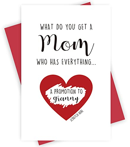 Alzombi Funny Pregnancy Announcement Card, Pregnancy Reveal Scratch off Card for Mother's Day Mom's Birthday, A Promotion to Granny