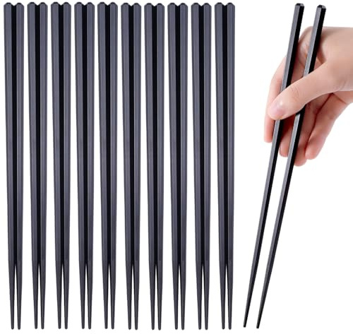 10 Pairs Reusable Fiberglass Chopsticks Non-Slip, Dishwasher Safe, 9.63inch