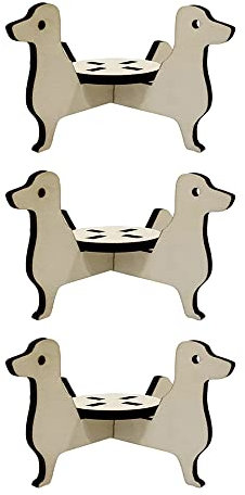 Supporti per piante da esterno, 3 pezzi, in legno a forma di cucciolo, resistenti, in legno antiruggine, per interni, esterni, giardino, patio