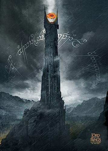 Displate Offiziell Middle Earth MetallPoster Magnetische Befestigung Inklusive Lizenziert Bilder Hochwertiges Poster Black Gate of Mordor - The Eye upon Barad-dûr 45 cm x 32 cm