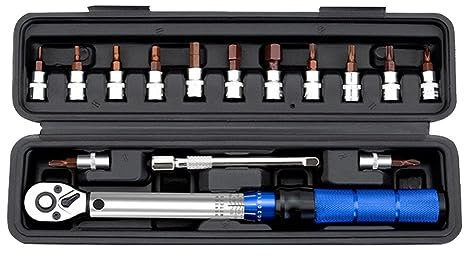 Nudiuhis Juego de Llaves DinamoméTricas de 16 Piezas Llave de Trinquete Ajustable Bidireccional Hexagonal de 1/4 de Pulgada Herramienta de Mantenimiento