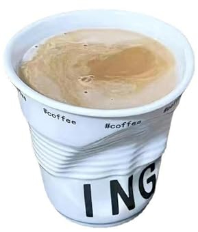 YAMSLAM Tasses à café plissées créatives, tasses irrégulières en céramique, tasses à café française, belles tasses à café froissées pour accessoires de maison