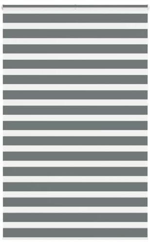vidaXL Zebra Jalousie Dunkelgrau 145x230 cm Stoffbreite 140,9 cm, Zebra-Rollo, Doppelrollo, Zebra-Jalousie für Fenster, Doppelrollo, Zebra-Rollo
