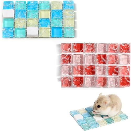 Rakiuty Lot de 2 tapis rafraîchissants pour hamsters, cochons d'Inde, lapins et hamsters, tapis rafraîchissants pour l'été, les cochons d'Inde