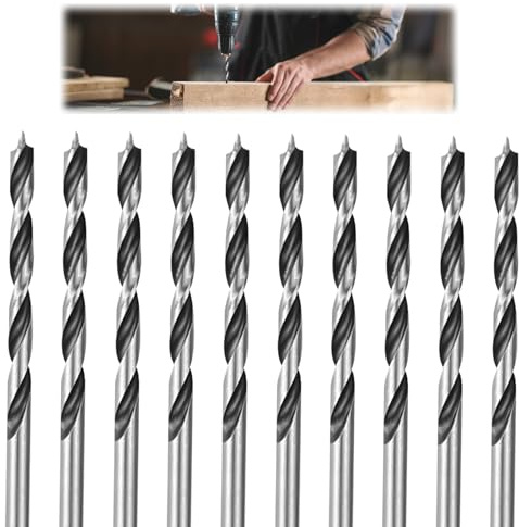 10 brocas de madera de 3 mm, acero al carbono 45 brocas de metal de 3 mm helicoidales para madera con punta de centrado para madera, plástico, caucho, madera blanda, madera dura, madera contrachapada