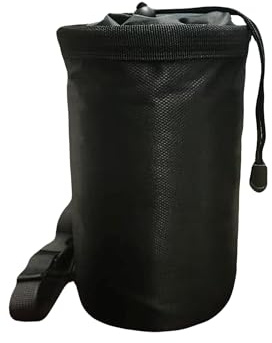 Rock Climbing Chalk Bag & Bouldering Bucket, 7.5 Oxford with Zipper Pocket - Lightweight Gym Accessories for Men Women (Black/Charcoal Grey) (Black)
