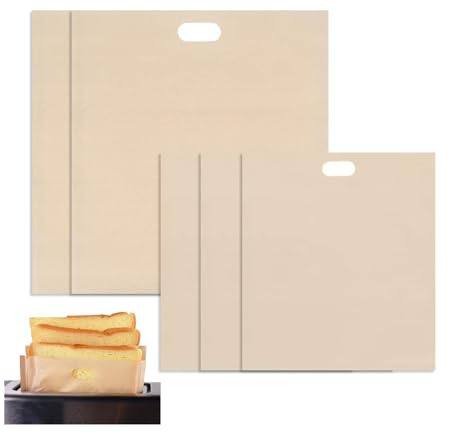 Reusable Nonstick Sandwich Toaster Bags: 5 Pack Toastie Bags for Toaster, Microwave & Grill – Washable Toasted Sandwich Bags for Grilled Cheese, Snacks & Travel