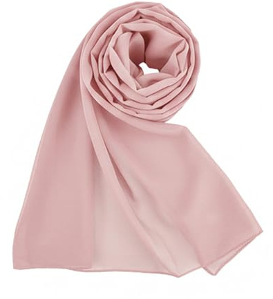 Stola Elegante Donna Cerimonia, Chiffon Scialle Tinta Unita Wrap Stola, Sciarpa Donna Estiva, stola Raso Chiffon Coprispalle per Abiti da Sera, Matrimoni, Festa, Regali, 180x70cm (Rosa)