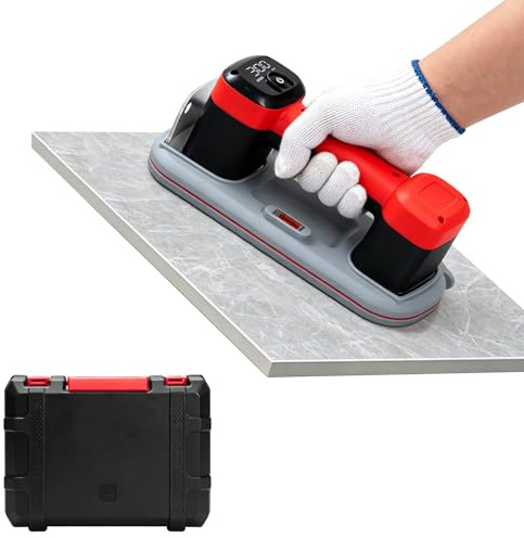 Ventosa para Azulejos Cristal, 300 kg Fuerza Sujeción | Ventosa Eléctrico por Vacío con Pantalla LCD, Batería 4000 mAh, Resucción Automática