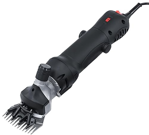 Fårklippningsmaskin och Professionell Fårsax 690W Kraftfull Motor 2400 RPM 6 Växlar för Gård Boskap Getter Får Lamor Alpackor Gårdsdjur Stora Djur Black