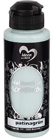 Ideen mit Herz Acrylfarbe Multisurface | Universalfarbe auf Wasserbasis | 120ml (patinagrün)