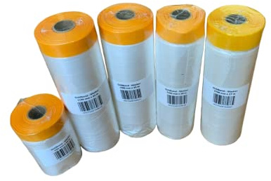 Generisch Goldband-Masker Abklebefolie Malerfolie Folie Tape für Malerarbeiten in Profiqualität für innen und außen von Breite 550-2700 mm x Länge 17/20/33 m Klebebandbreite 16 mm (550x33)