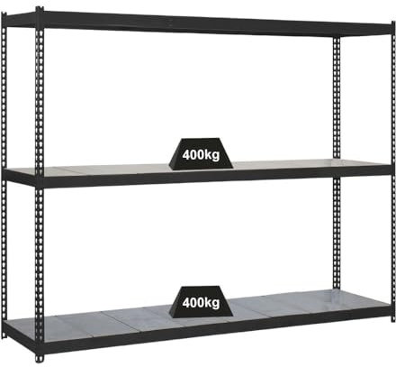 PROREGAL Schwerlastregal Metal YETI Three | HxBxT 200x150x60cm | Fachlast 400kg | Anthrazit | Regal Standregal Werkstattregal Lagerregal Kellerregal
