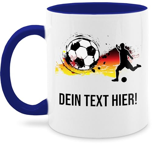 Tasse Tassen 325ml - 2024 Fussball EM Fanartikel - Fußballer Germany Personalisiert mit Namen Deutschland - 325 ml - Dunkelblau - fan fußball-fanartikel fußball mug fussballtasse wm 24