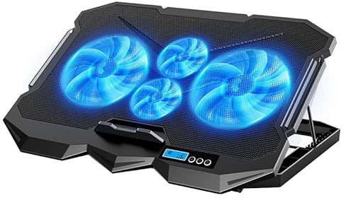 Laptop Cooling pad for Hp ProBook 430 G4 Gaming laptops, Laptop Cooler with 4 Fans, LCD Display Screen, 4 Height, 2 USB-A Port Laptop Stand