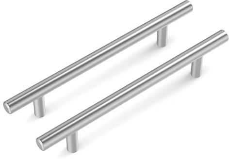 Goldenwarm 10 Piezas Tiradores Armarios 128mm Tiradores Cocina Acero Inoxidable Plata, Manillas de Mueble y Cajón