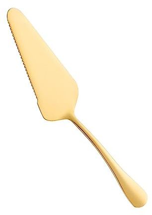 OFFSCH Pala Dentada Inoxidable para Tartas para Pizza y Queso Dorada Utensilios De Panadería