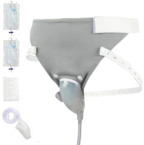 Vinstein Urinbeutel,Urin Sammlung Tasche,Kondom Katheter,Urinalkondom,Wiederverwendbare tragbare Silikon Urinal mit 2 Urin Katheter Taschen,Urinbeutel 2000ml,1000ml,Inkontinenz Pants,Urinierhilfe