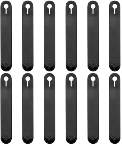 KOMUNJ 12 bridas de goma para cables, organizador de cables, correa para moto, coche, producto mecánico, cable de carga para el hogar, 95 x 15 mm, color negro