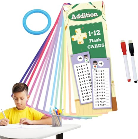 Flash-kort multiplikation, flash-kort multiplikation Dubbelsidig pedagogisk | Multiplikationstabeller för barn Lärspel, barns inlärningsstadium, klass 1 till 3, klassrum,
