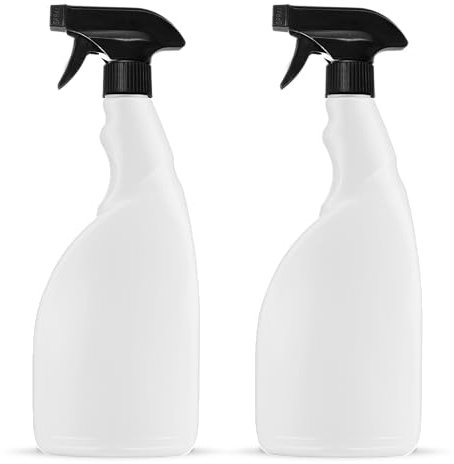 McKLords Pack of 2-750ml Transparent Spray Bottles | Refillable Plastic Mist Sprayer for Cleaning, Gardening & Hairdressing | Heavy-Duty Hand Trigger Spray Bottles