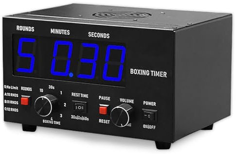 Temporizador de intervalo con pantalla LED, sonido ajustable, tiempos de entrenamiento seleccionables, repeticiones de ciclos para boxeo, muay thai, artes marciales mixtas y entrenamiento de
