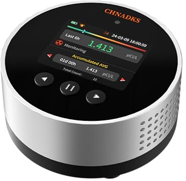 Detector de radón RM-65, medidor de radón CHNADKS con alarma audible y visual, pantalla LCD a color, monitoreo de concentración de radón a largo plazo para sótano del hogar, pCi/L o Bq/m³