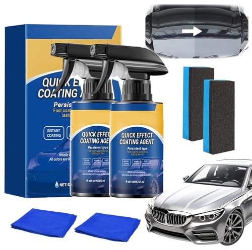 Quick Effect Coating Agent,Advanced Car Quick-Acting Coating Agent Spray, Car Coating Spray, Multi-functional Coating Renewal Agent, Car Wax Polish(2PC,120ml)