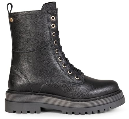 miMaO Botas militares con plataforma de piel NEGRO, EU 40