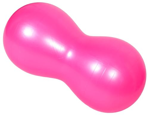 DIYEAH Ballon de Fitness Gonflable Forme Cacahuète pour Garçon et Filles Ballon D’équilibre Sensoriel Rose Pompe, Balle de Yoga Siège Flexible pour Entraînement et Massage Musculaire