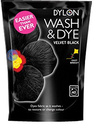 Dylon Wash & Dye Black Machine Dye Fabric Large 350G (3 Packs)