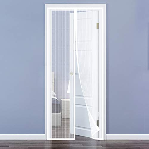Porte Moustiquaire, Moustiquaire Magnétique Mailles ultra fine Aimants Fermeture Automatique pour Couloirs Portes Patio Rideau Anti Moustique Bogues Pas de Forage 110 x 220cm