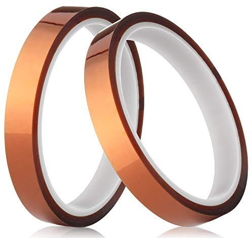 Gdrtwwh Kapton Tape - Nastro adesivo resistente alle alte temperature, in poliimmide, per copertura, saldatura, elettricità, ecc (2 rotoli, 1/2 pollici)