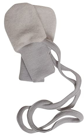 Cosilana, Manopla de forro polar para bebé sin pulgar, 60% lana (kbT), 40% algodón (kbA) (talla única, gris jaspeado)